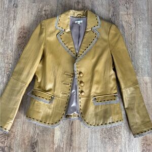 Women's Gold Tan Blazer vintage leather